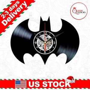 Batman Logo Vinyl Clock Wall Art Decor Symbol Gift